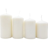 Buri - Adventskerzen 4er-Set Stumpenkerzen Weihnachtskerze Stufenkerzen Stumpen Kerze - weiss von BURI