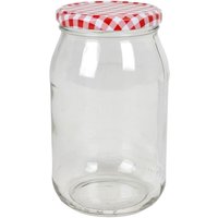 Einmachglas 900ml Vorratsglas Einweckglas Konservenglas Schraubdeckel kariert Einmachglas 900ml Vorratsglas Einweckglas Konservenglas Schraubdeckel kariert von BURI