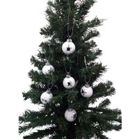 Buri - Glas-Weihnachtsbaumkugeln 6er-Set Christbaumkugeln Weihnachtsschmuck Dekoration - weiß / Stern Buri - Glas-Weihnachtsbaumkugeln 6er-Set Christbaumkugeln Weihnachtsschmuck Dekoration - weiß / Stern von BURI