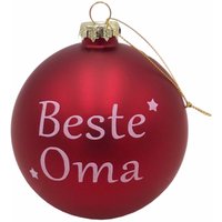 Glas-Weihnachtsbaumkugeln rot mit Spruch ∅ 10cm Christbaumschmuck Weihnachtsdeko - Buri von BURI