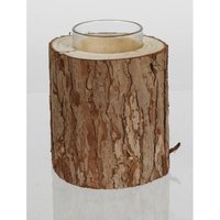 Glas Windlicht Baumstamm Kerzenhalter Innendekoration Lampe Beleuchtung Holz von BURI