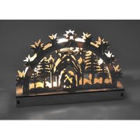 Buri - Holz-Schwibbogen 5 LEDs Lichterbogen Weihnachtsdeko Fensterdeko Adventsdeko - Berg mit Sternschnuppe von BURI