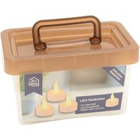 LED-Teelichter-Box 24er Set flackerndes Licht Kerzenlicht Deko Kerze von BURI