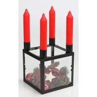 Metall-Adventskranz schwarz eckig Weihnachtsdeko Kerzenhalter Kerzenständer Tischdeko von BURI