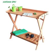 Buri - Pflanztisch aus Holz 100x86x50 cm Blumentisch Gartenwerkbank Umtopftisch Gärtner von BURI