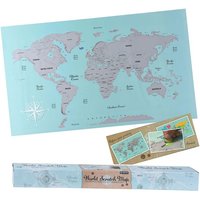 Rubbel-Weltkarte Weltkartenposter 88x52cm Kratzbild Landkarte Poster Wandbild von BURI