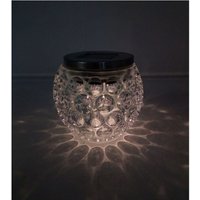 Solar-Glasleuchte mit LED-Licht Warmweiß Solarlampe Gartenlicht Außenleuchte von BURI