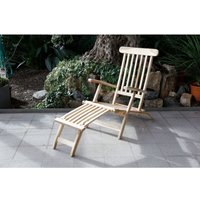 Buri - Teak-Deckchair natur unbehandelt Liegestuhl Gartenliege Sonnenliege Relaxliege von BURI