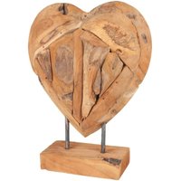 Teak Herz Skulptur auf Ständer massiv - 30 cm Tisch Deko Figur Holz Fensterbankaufsteller Dekoaufsteller - Buri Teak Herz Skulptur auf Ständer massiv - 30 cm Tisch Deko Figur Holz Fensterbankaufsteller Dekoaufsteller - Buri von BURI