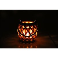 Weidenlaterne D15cm H14cm mit Glaseinsatz Windlicht Kerzenständer Kerzenhalter von BURI