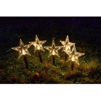Buri - Weihnachtliche Gartenstecker-Lichterkette mit 5 LEDs Warmweiß Weihnachtsdeko - Stern von BURI