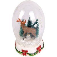 Buri - Weihnachts-Glasdeko Schneekugel Weihnachtsdeko Winterdeko Hirsch Tannenbaum von BURI