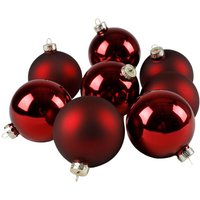 Buri - Weihnachtsbaumkugeln 12er-Set rot Christbaumkugel Baumschmuck 3cm Weihnachtsdeko von BURI