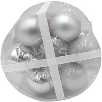 Buri - Weihnachtsbaumkugeln aus Glas 12er-Set 3cm Christbaumschmuck Weihnachtsdeko top - silber von BURI