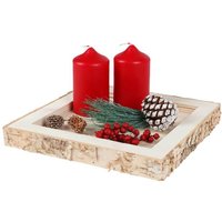 Buri - Dekotablett Holztablett Kerzenhalter Tischdeko Weihnachtsdeko Gesteckunterlage von BURI
