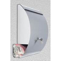 Buri - Design Postkasten silber Briefkasten abschließbar Wandpostkasten Zeitungskasten Buri - Design Postkasten silber Briefkasten abschließbar Wandpostkasten Zeitungskasten von BURI