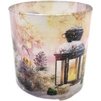 Duftglas 65x75mm Kerze Weihnachtsduft Laterne 18h Brenndauer Weihnachtsmotiv von BURI