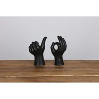 Figuren Hand Weiß Schwarz Keramik Dekoration Haushalt Regal Tisch Innen Bad - Buri von BURI