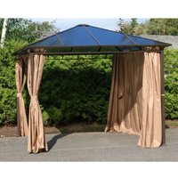 Gartenpavillon Hardtop mit Seitenteilen 3x3m Pavillon Partyzelt Gartenzelt von BURI