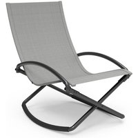 Gartenstuhl 58x83x94cm Campingstuhl grau Schaukelstuhl faltbar Stuhl Garten Camping von BURI