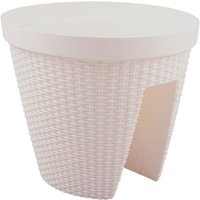 Geländertopf Rattan-Optik Balkontopf Balkonkasten Hängetopf Blumentopf Balkon - cremeweiß von BURI