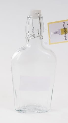 Glas-Bügelflasche 250ml Glasflasche Drahtbügelflasche Flachmann Likör Schnaps von BURI