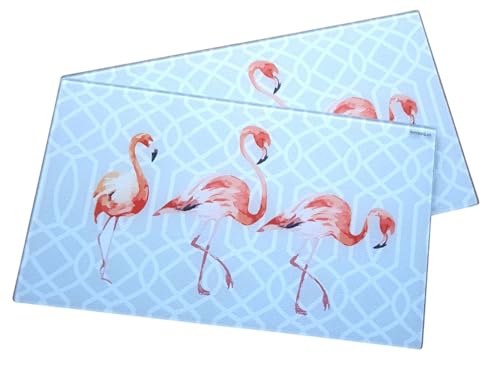 Glas Herd-Abdeckplatten 2er-Set Herdabdeckplatten Ceranfeldabdeckung Glasplatten, Design:Flamingo Glas Herd-Abdeckplatten 2er-Set Herdabdeckplatten Ceranfeldabdeckung Glasplatten, Design:Flamingo von BURI