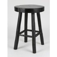 Hocker aus Teakholz 30x45cm schwarz Holz Holzhocker zum sitzen Blumenhocker massiv von BURI