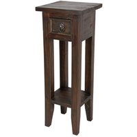 Buri - Holz Beistelltisch mit Schublade Mahagoni braun kolonial Nachttisch Dekotisch von BURI