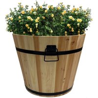 Holz Pflanzkasten - Pflanzkübel - Kräuterbeet - Pflanzkübel - Pflanzentopf - Balkonkasten - Holzkübel - Dekokasten - Dekokübel - Eiche-Look - Größe m von BURI