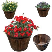 Holz Pflanzkasten - Pflanzkübel - Kräuterbeet - Pflanzkübel - Pflanzentopf - Balkonkasten - Holzkübel - Dekokasten - Dekokübel - Größe s = 19,5cm von BURI