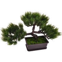Künstlicher Bonsai-Baum im Topf 26x21x13cm Kunstpflanze Tischdeko Fensterdeko von BURI