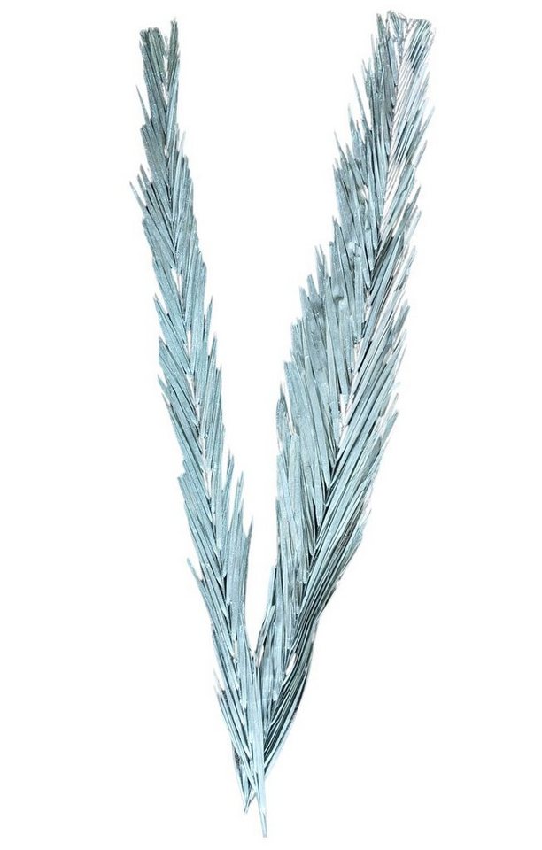 Kunstpflanze 2er Set künstliche Palmenblätter 100cm Glitzer lackiert Gold Silber Br, BURI von BURI