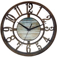 Buri - Kunststoff Wanduhr 27,5cm Bronze Küchenuhr Wohnzimmer Holzoptik Retro Antik Buri - Kunststoff Wanduhr 27,5cm Bronze Küchenuhr Wohnzimmer Holzoptik Retro Antik von BURI