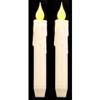 LED 2er-Set Tafelkerzen Flackerlicht mit Timer Spitzkerzen Stabkerzen Tischkerze von BURI