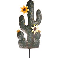 LED Deko Kaktus Gartenstecker Metallfigur Dekopflanze Kakteen Solar Gartendeko von BURI