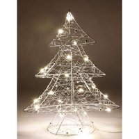 LED Draht-Tannenbaum 40cm mit Timer 20LED Leuchtanne Weihnachtsdeko Lichterkette - silber von BURI