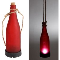 Buri - LED-Flaschenleuchte Stimmungslicht Garten-Dekolicht Solarlampe Flaschenlicht - rot von BURI