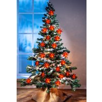 LED-Lichterkette Sterne rot 1,35m Weihnachtsdeko Leuchtdekoration Batterie von BURI