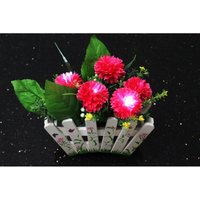 Led Solar Gartendeko Blumenkasten Laterne Solarleuchte Lichterkette Kunstpflanze - Blumenkasten weiß von BURI