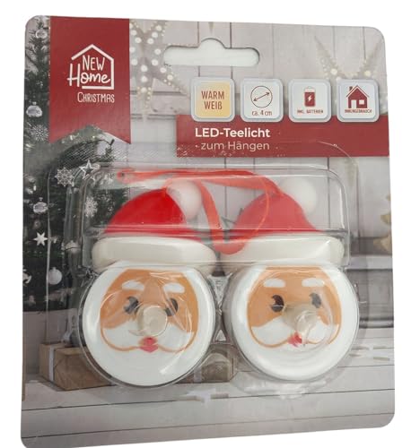 LED Teelichter Weihnachtsmann 2er Set Kerzen Tisch Dekoration von BURI