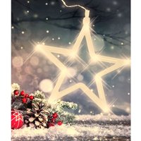 Buri - LED-Weihnachtsdeko Stern Mond Glocke Rentier Fensterdeko Lichterkette Saugnapf - Stern von BURI