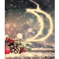 LED-Weihnachtsdeko Stern Mond Glocke Rentier Fensterdeko Lichterkette Saugnapf - Mond von BURI