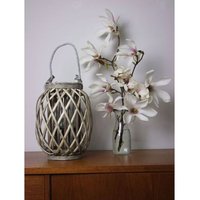 Laterne aus Weide mit Glas Windlicht 20x30cm Windlicht Kerzenhalter Dekoleuchte von BURI