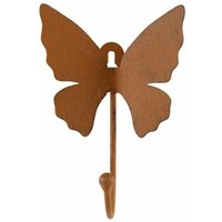 Metall Garderobenhaken Schmetterling Rostbraun Wandhaken Wandgarderobe Haken von BURI
