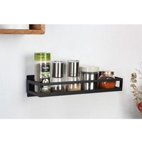 Metall-Wandregal schwarz 40x12,5cm Küchenregal Hängeregal Badablage Metallregal Ablage Wandkorb von BURI