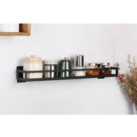 Metall-Wandregal schwarz 60x12,5cm Küchenregal Hängeregal Badablage Metallregal Ablage Wandkorb von BURI