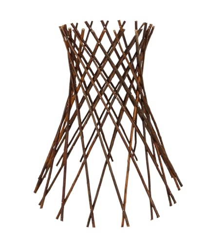 BURI Pflanzenstütze Holz 50x40cm Pflanzenhalter Ring Spalier rund Rankhilfe Garten Kletterhilfe Staudenhalter Rankgitter Blumenstütze Gitter aus Weidenholz Weide Stütze Blumen Pflanzen Pflanzpyramide von BURI