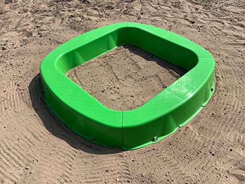 Premium Sandkasten aus Kunststoff 150x150x20 cm Made in Germany Kinderspielzeug Garten buddeln Buddelkasten Kies Sand spielen sehr stabil und robust absolut hochwertig Spielzeug unkaputtbar Farbe:grün von BURI