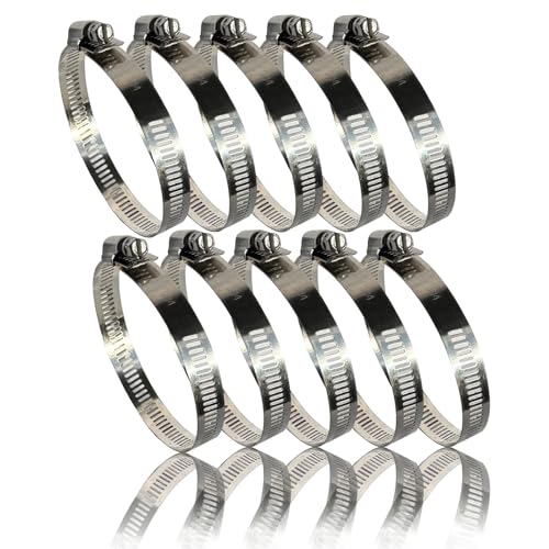 Schlauchschellen Edelstahl | 14-27mm [10 Stück] Profi 304 Qualität | Schlauchklemme | Schlauchschellen geeignet für die Waschmaschine oder als Gartenschlauch Schellen & Pool Schlauchschellen von BURI